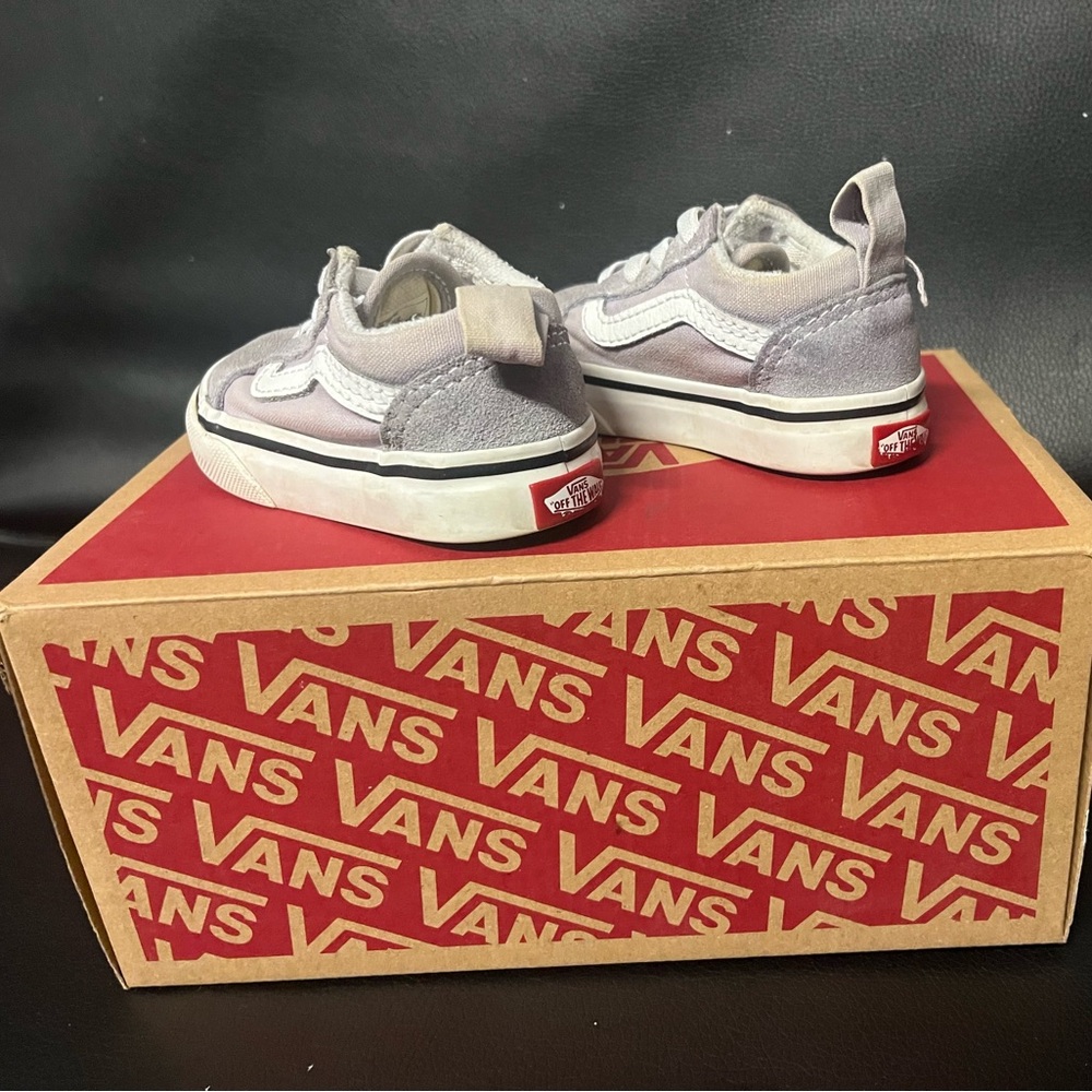 Vans Gray Low-Top Sneakers with White Accents